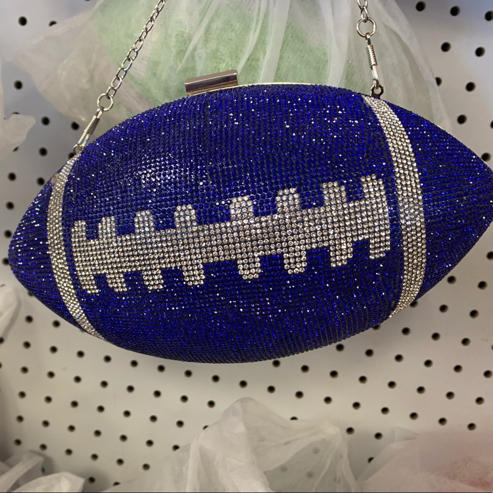 Football rhinestone clutch
